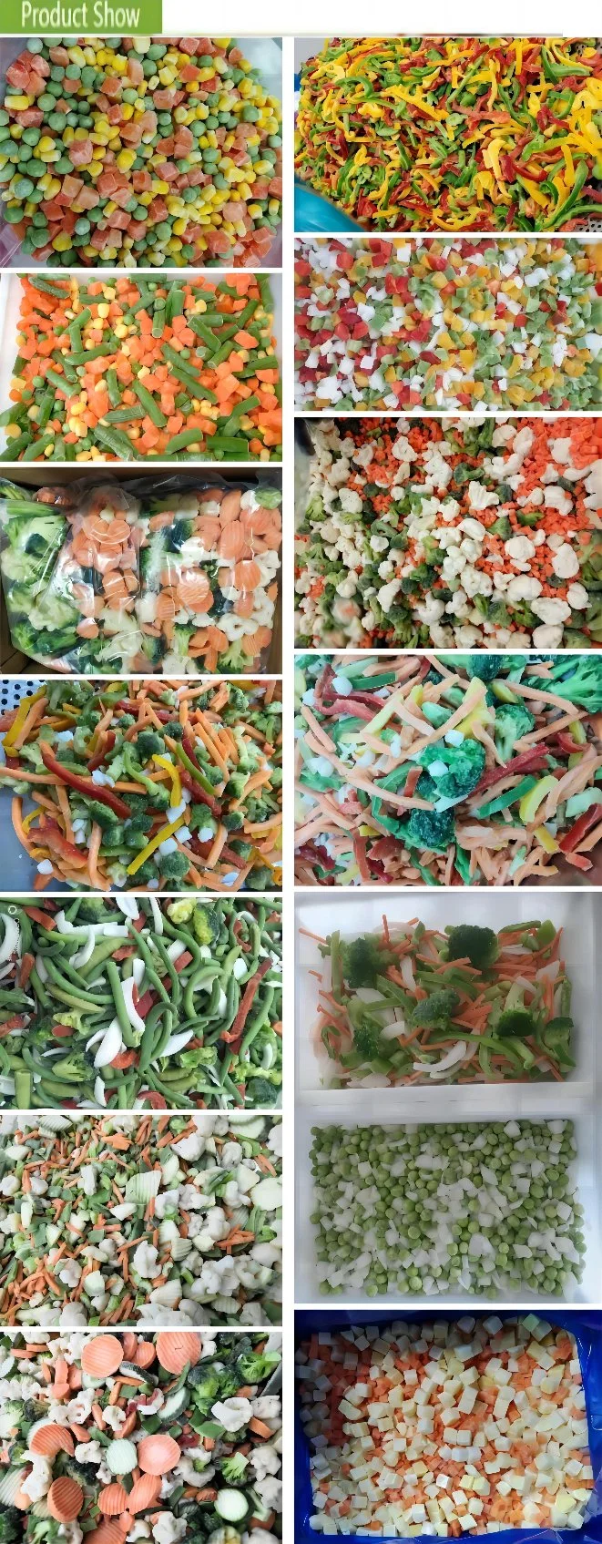 Frozen Winter California Mixed Vegetables Blend IQF Supreme 3/4/Ways Vegetables Blend Pepper Strip Carrot Cauliflower Broccoli